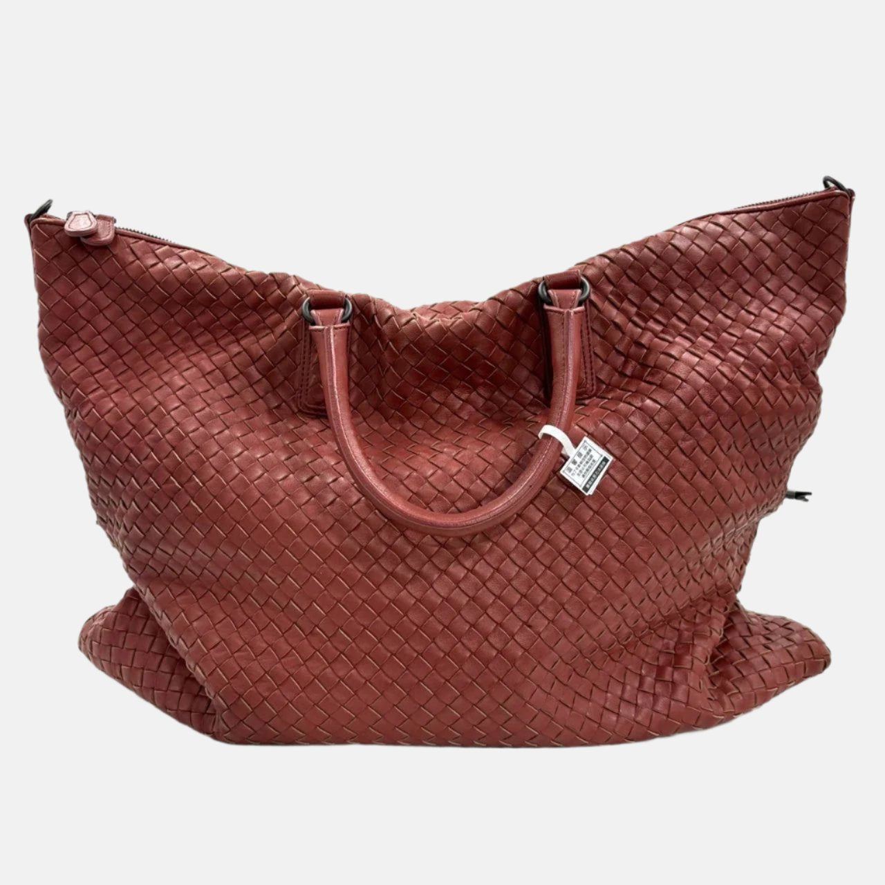 Bottega Veneta Maxi Convertible Tote Bag Brick Red Leather Two-way Carry 50cm