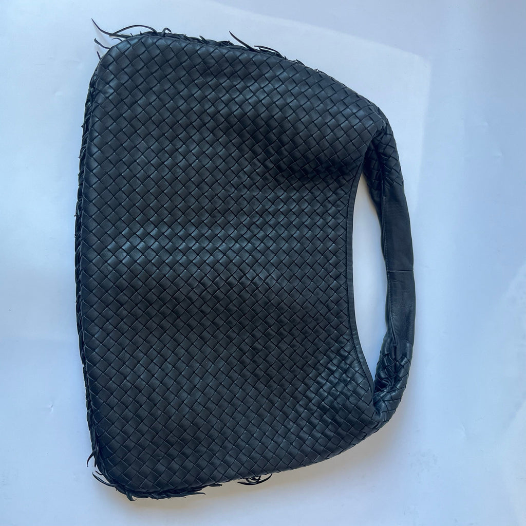 Bottega Veneta Intrecciato Hobo Bag Medium Black Lambskin leather 48cm