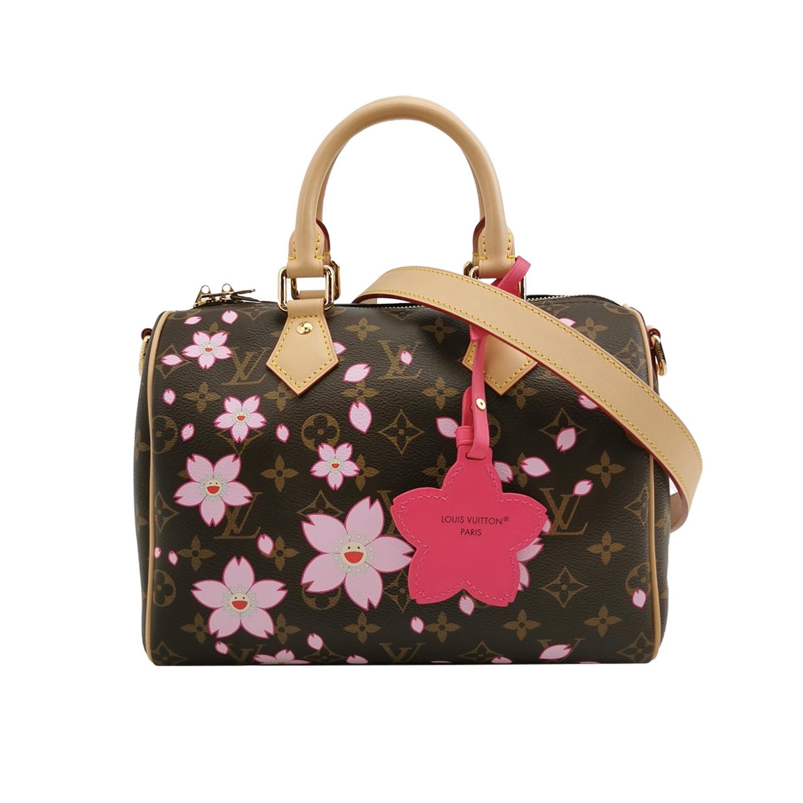 Louis Vuitton x Takashi Murakami Speedy 25 Cherry Blossoms on Monogram Crossbody Bag