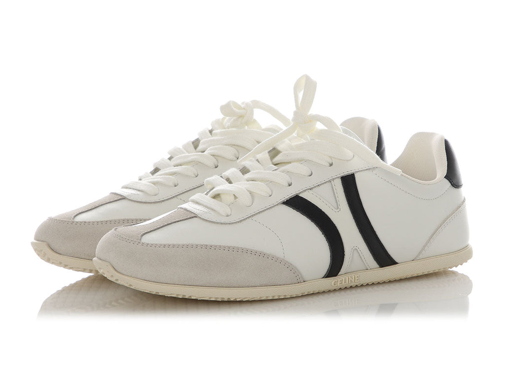 Celine White Triomphe Low Lace-Up Sneakers