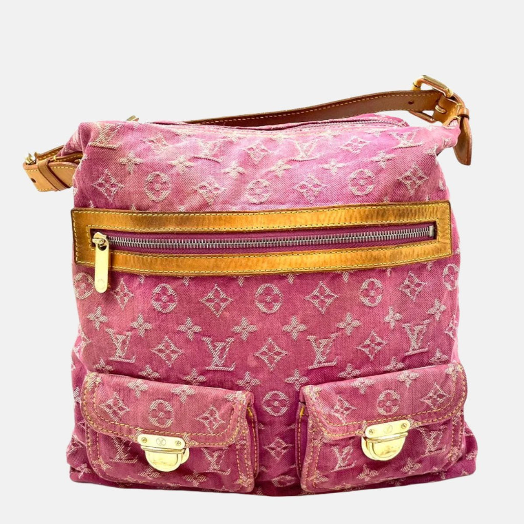 Louis Vuitton Monogram Pink Denim Baggy GM Large Shoulder Bag