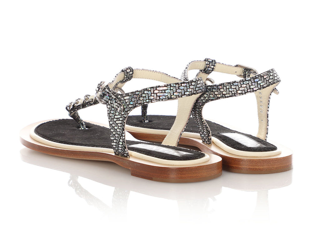 Chanel Holographic Thong Sandals