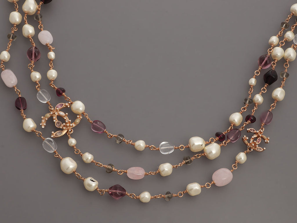 Chanel Layered Long Logo Necklace