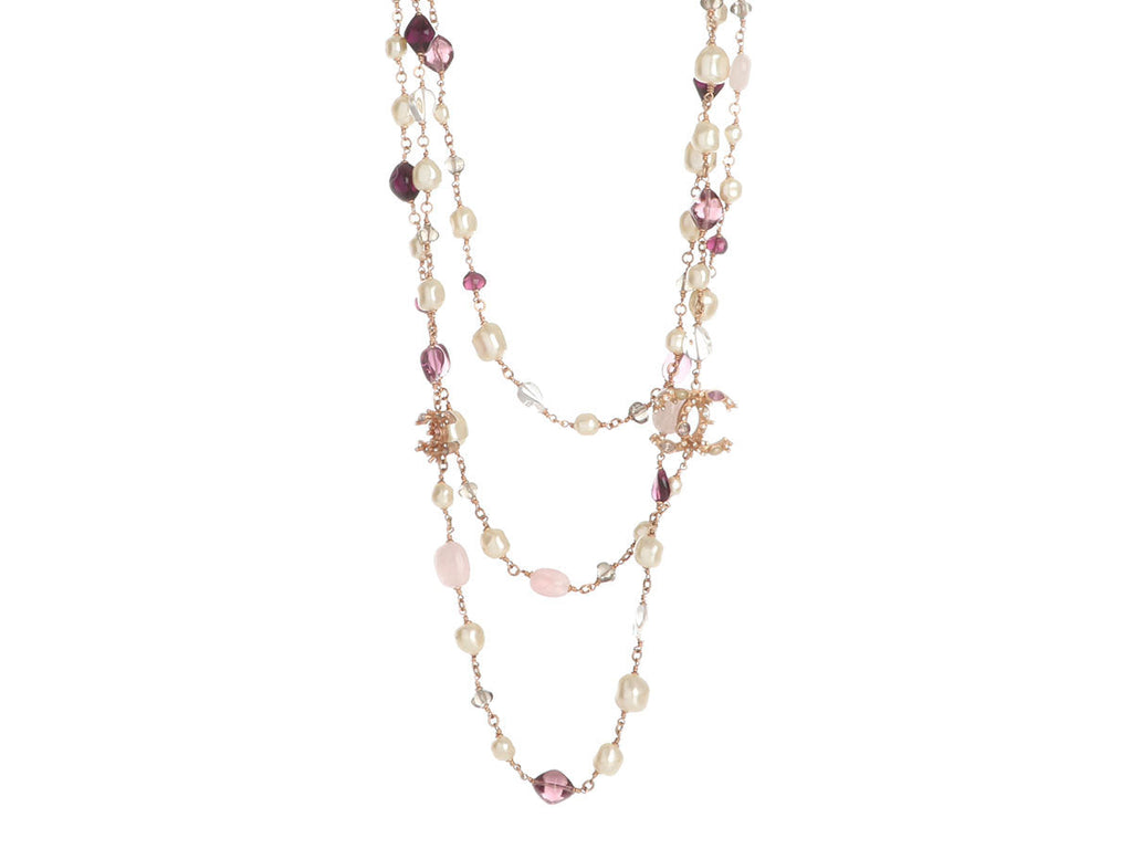 Chanel Layered Long Logo Necklace