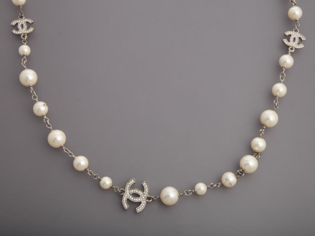 Chanel Pearl and Crystal CC Long Necklace