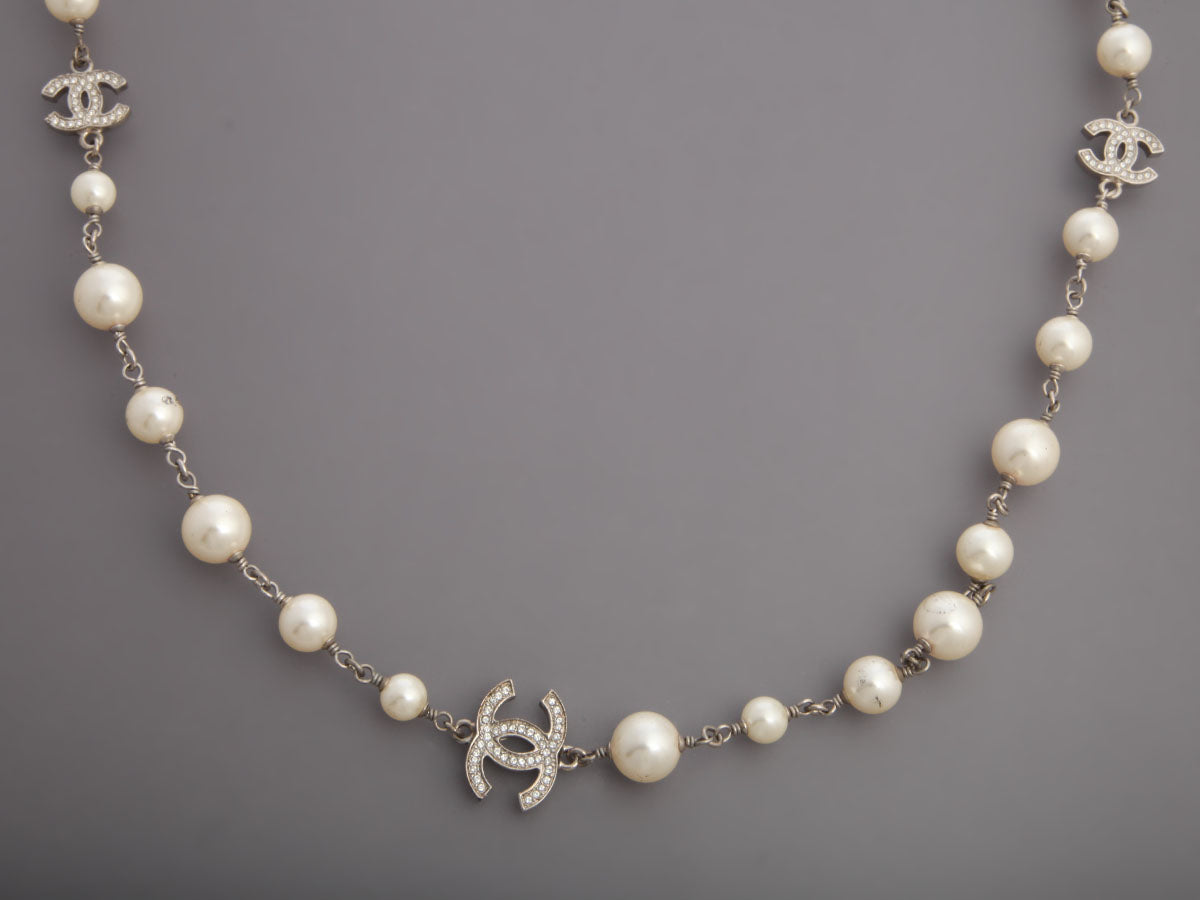 Chanel Pearl and Crystal CC Long Necklace