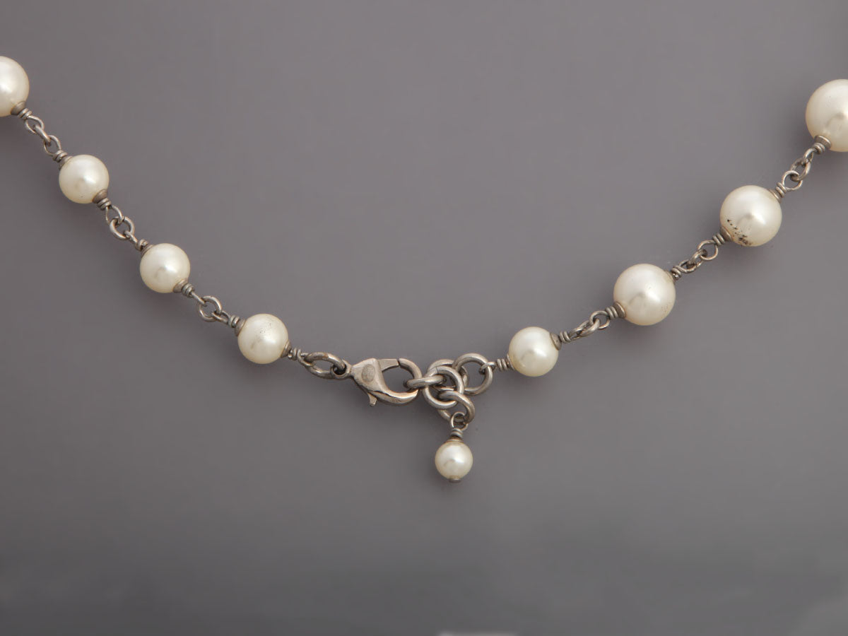 Chanel Pearl and Crystal CC Long Necklace