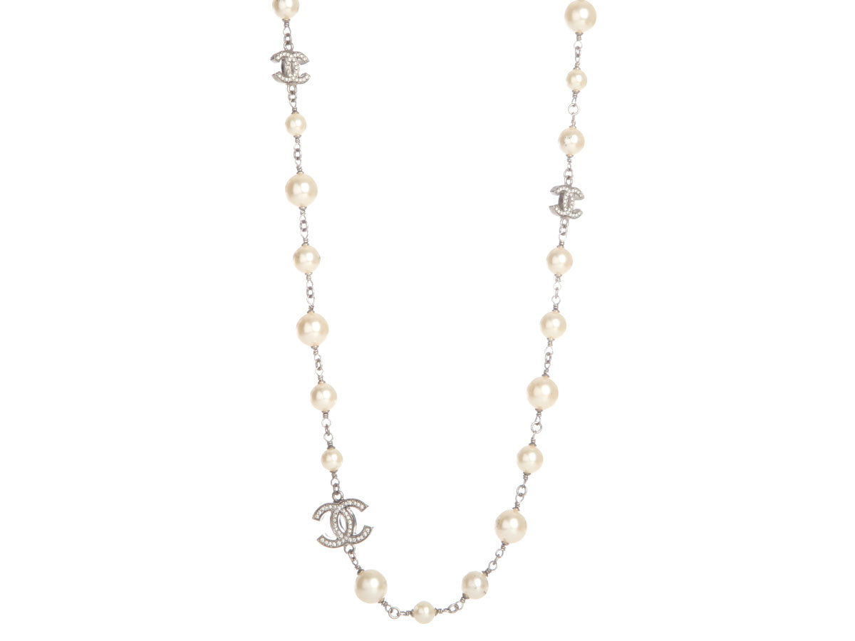 Chanel Pearl and Crystal CC Long Necklace