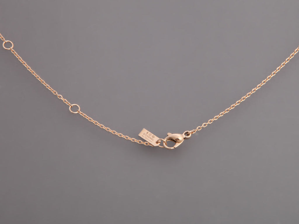 Chanel Small 18K Beige Gold Diamond N°5 Necklace