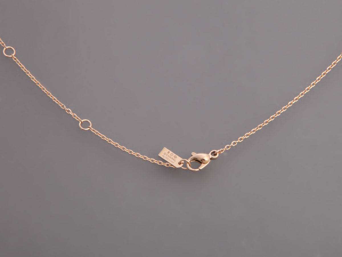 Chanel Small 18K Beige Gold Diamond N°5 Necklace