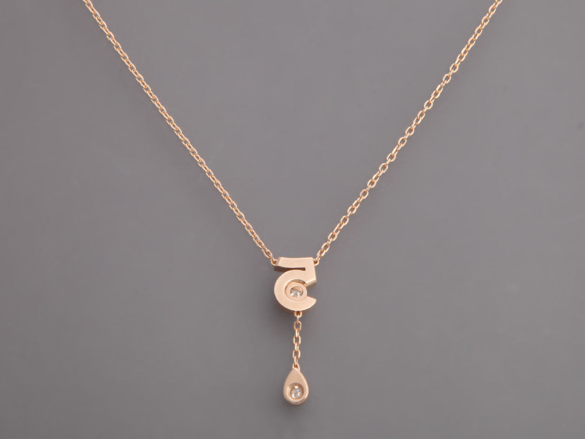 Chanel Small 18K Beige Gold Diamond N°5 Necklace
