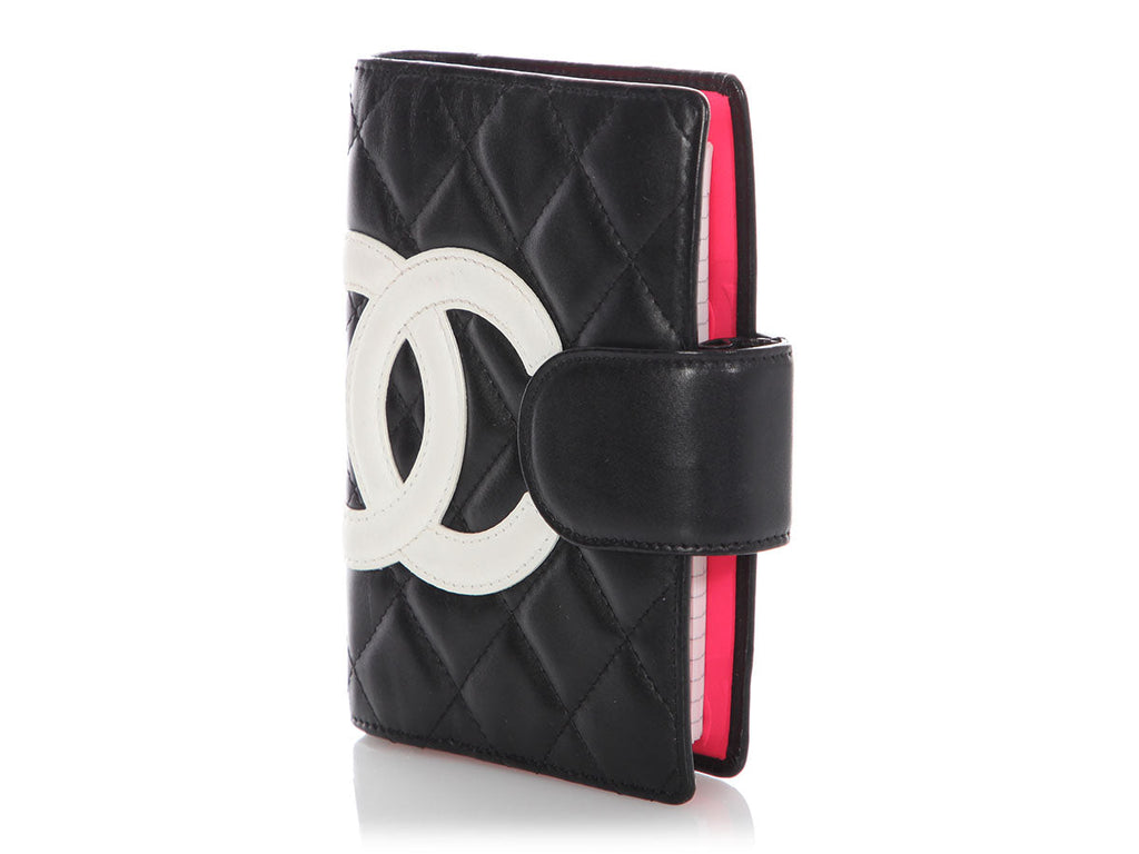 Chanel Small Black and White Cambon Ring Agenda