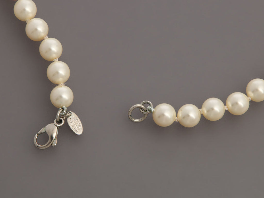 Chanel Extra Long Pearl Logo Necklace