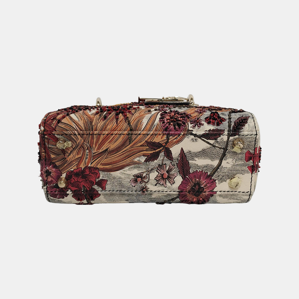 Lady Dior Mini Embroidered Phoenix Cloth Multicolor Handbag