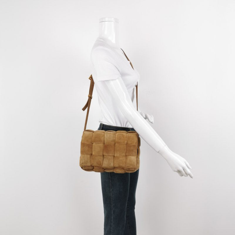 Bottega Veneta Padded Cassette Suede Leather Light Brown Beige