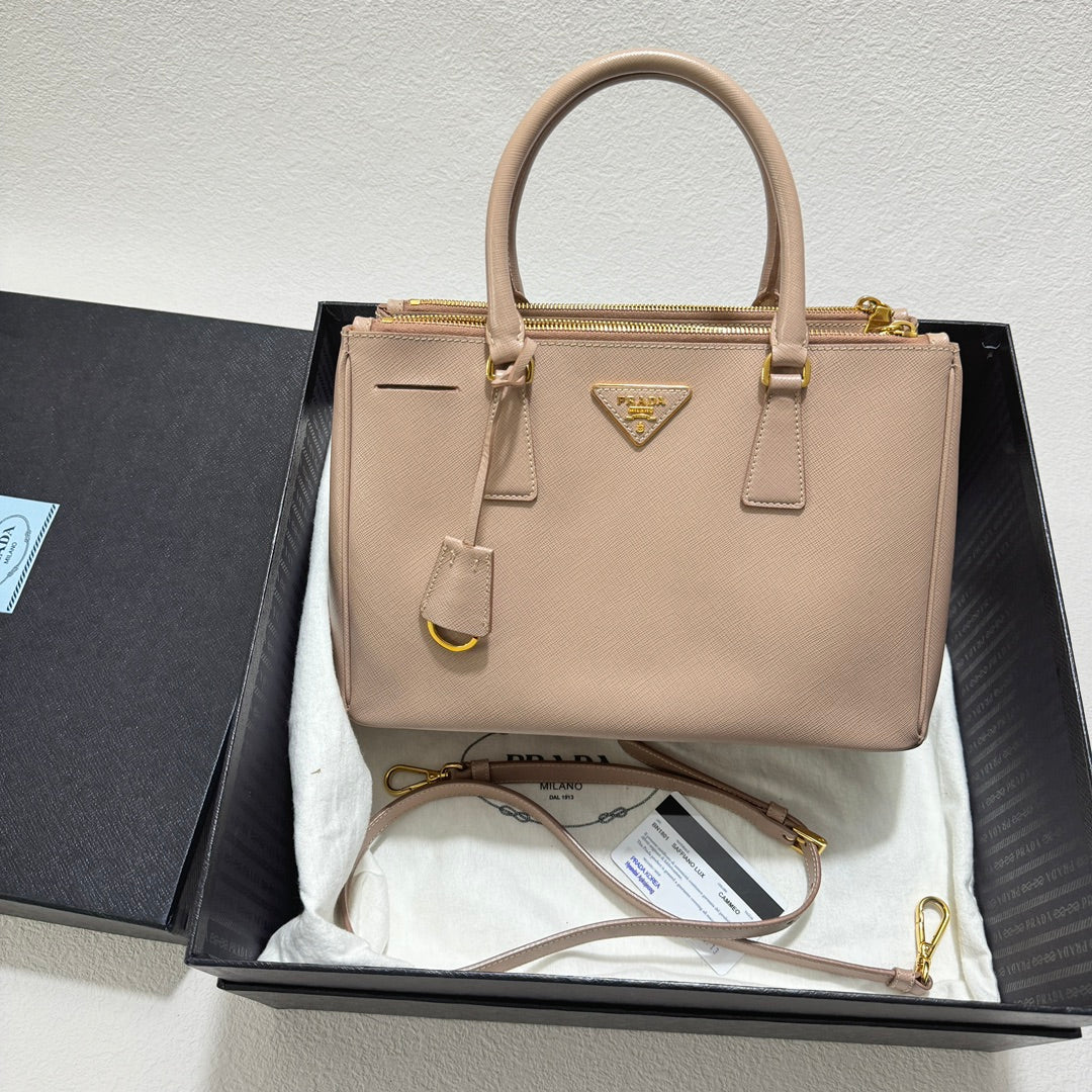 Prada Galleria Saffiano Leather Small Light Pink Handbag with Strap