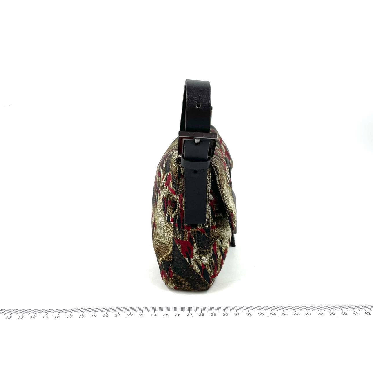 FENDI Baguette Vintage Bird Printed Multicolor Canvas Shoulder Bag