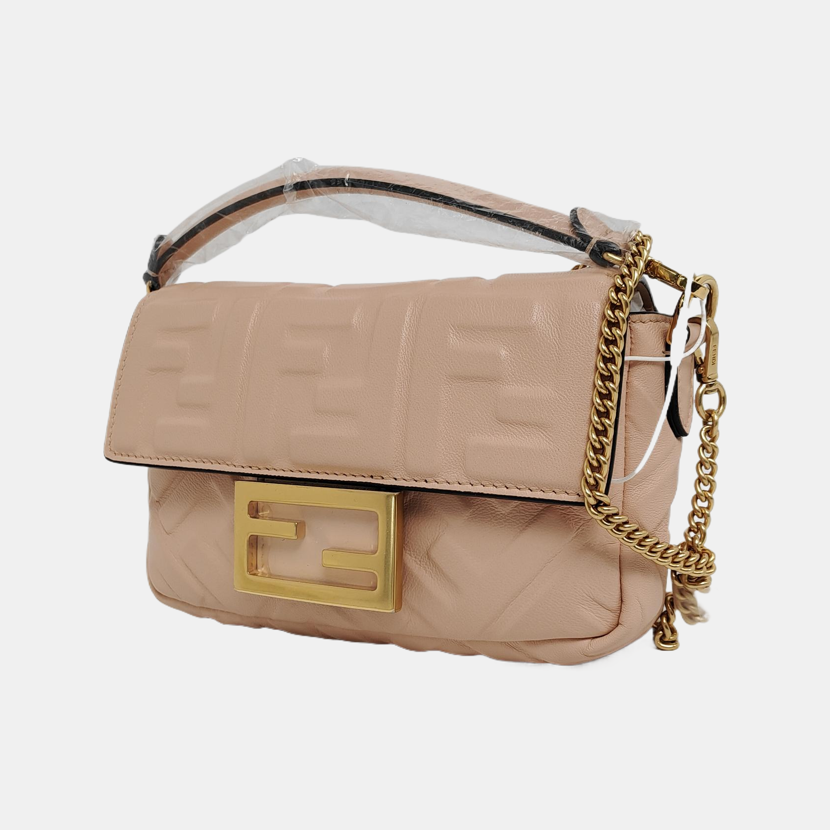 Fendi Baguette Mini Light Pink Nappa Leather Crossbody Bag
