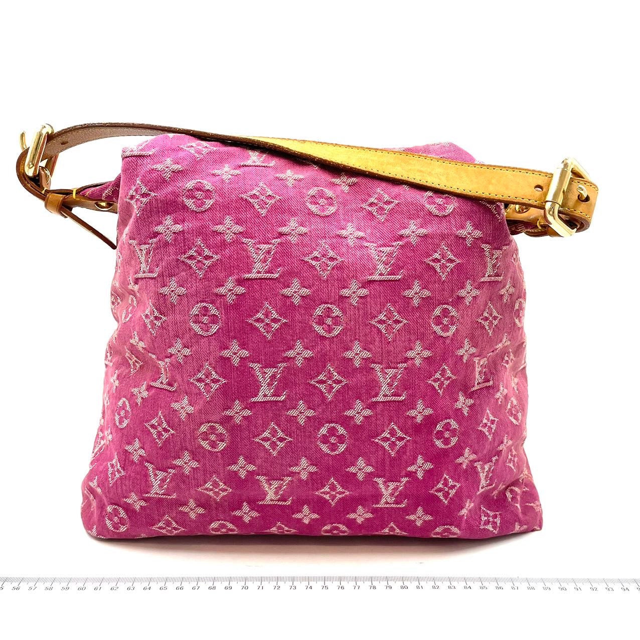 Louis Vuitton Monogram Pink Denim Baggy GM Large Shoulder Bag
