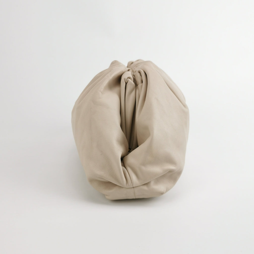 Bottega Veneta Pouch Calfskin Leather White Ecru Large