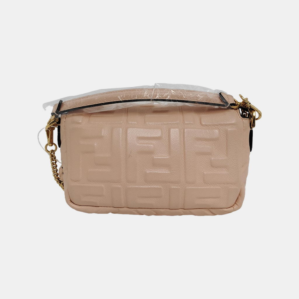 Fendi Baguette Mini Light Pink Nappa Leather Crossbody Bag