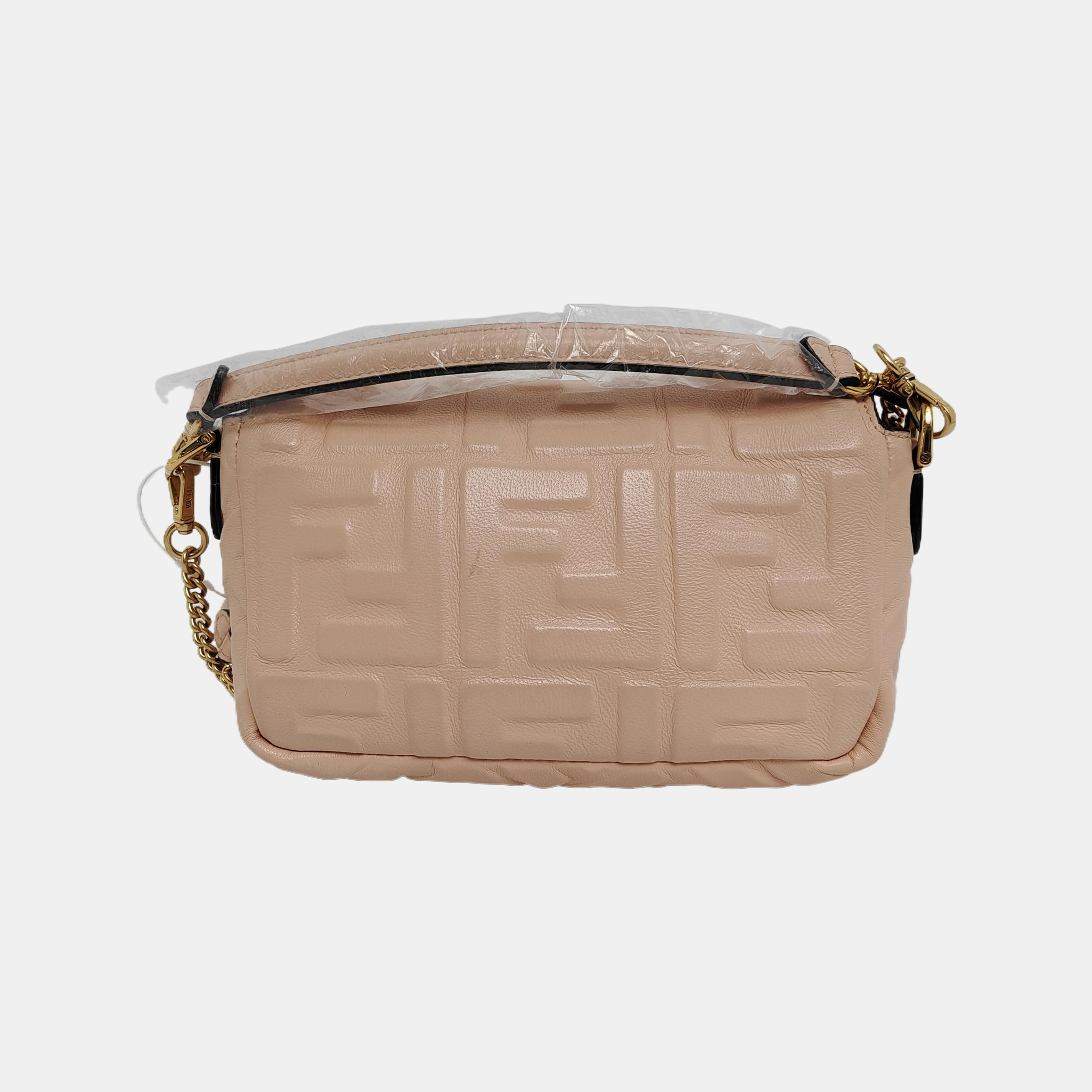 Fendi Baguette Mini Light Pink Nappa Leather Crossbody Bag