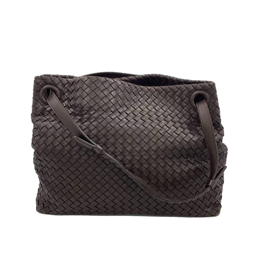 Bottega Veneta Garda Dark Brown Intrecciato Nappa Leather Large 33cm