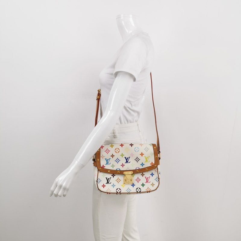 Louis Vuitton x Takashi Murakami Sologne Messenger Crossbody Bag White Multicolor