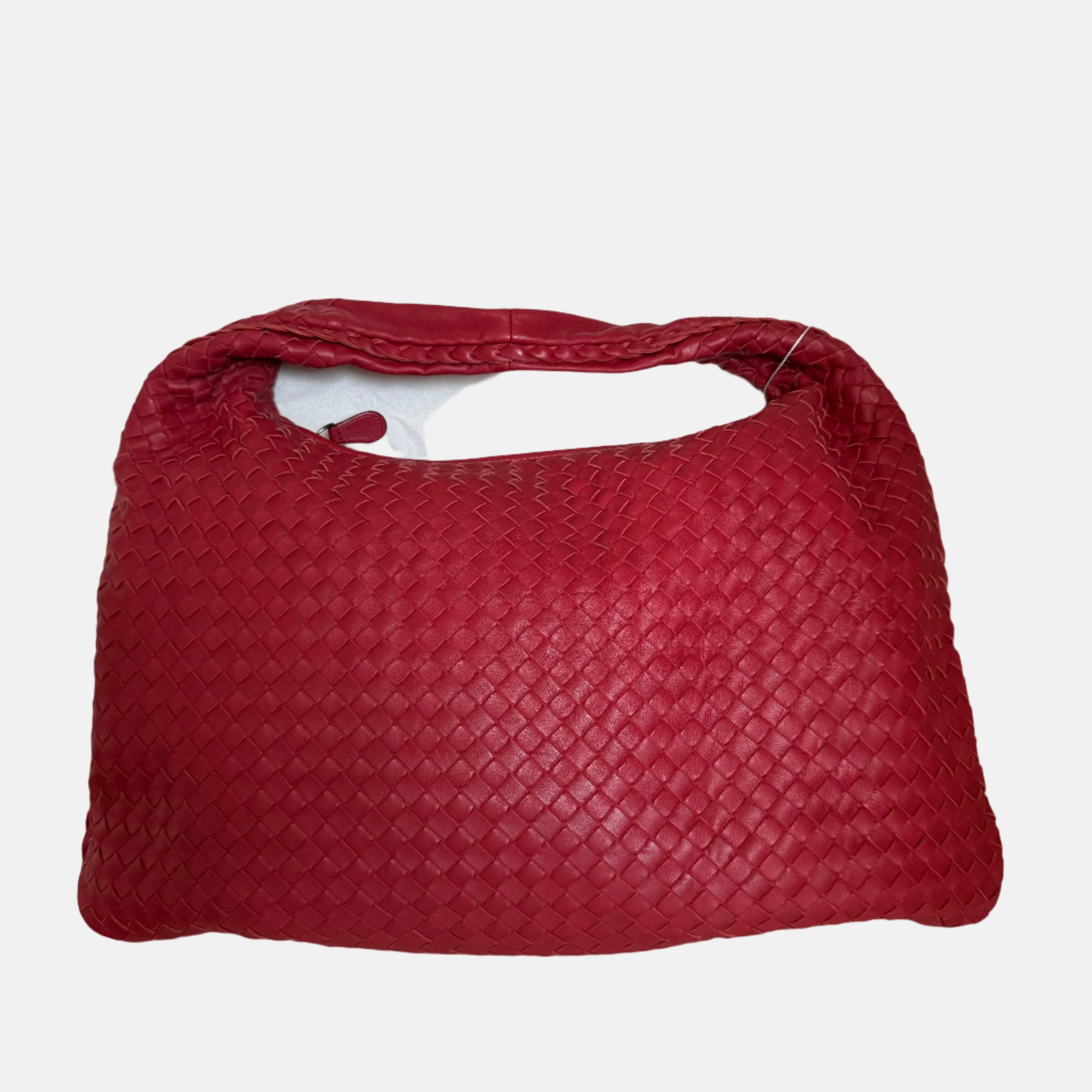 Bottega Veneta Intrecciato Hobo Bag Medium Red Lambskin leather 48cm
