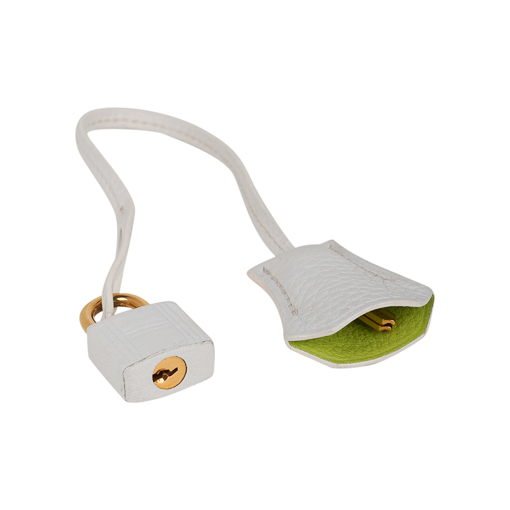 Hermes Birkin HSS 35 Bag White / Kiwi Gold Hardware Clemence Leather New