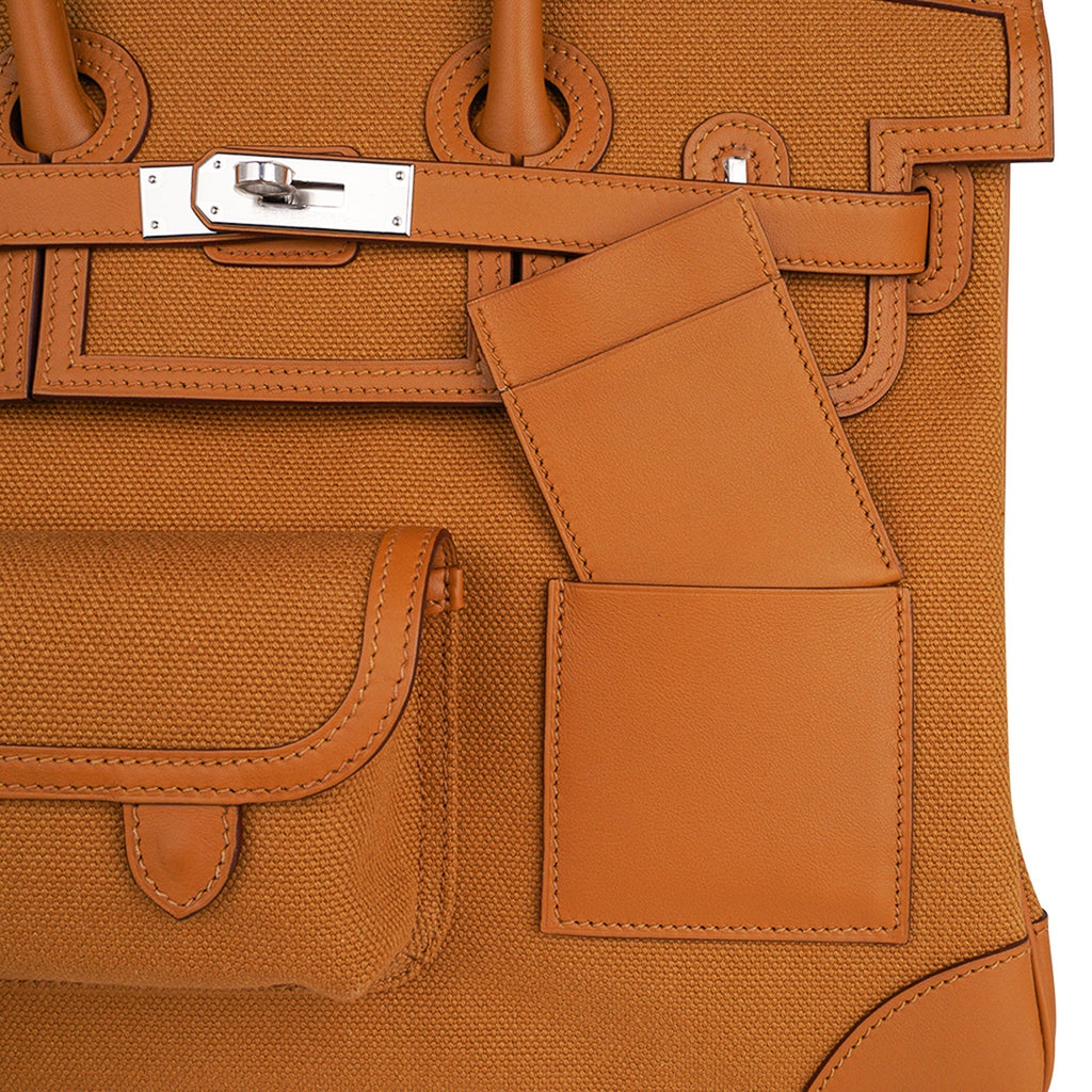 Hermes Limited Edition Birkin 35 Bag Cargo Sesame Toile Goeland & Swift Leather with Palladium Hardware