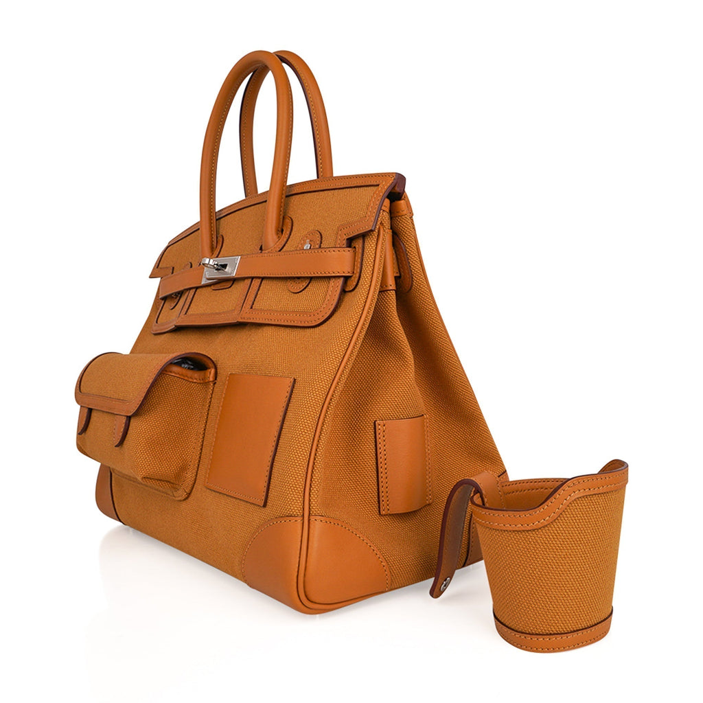 Hermes Limited Edition Birkin 35 Bag Cargo Sesame Toile Goeland & Swift Leather with Palladium Hardware