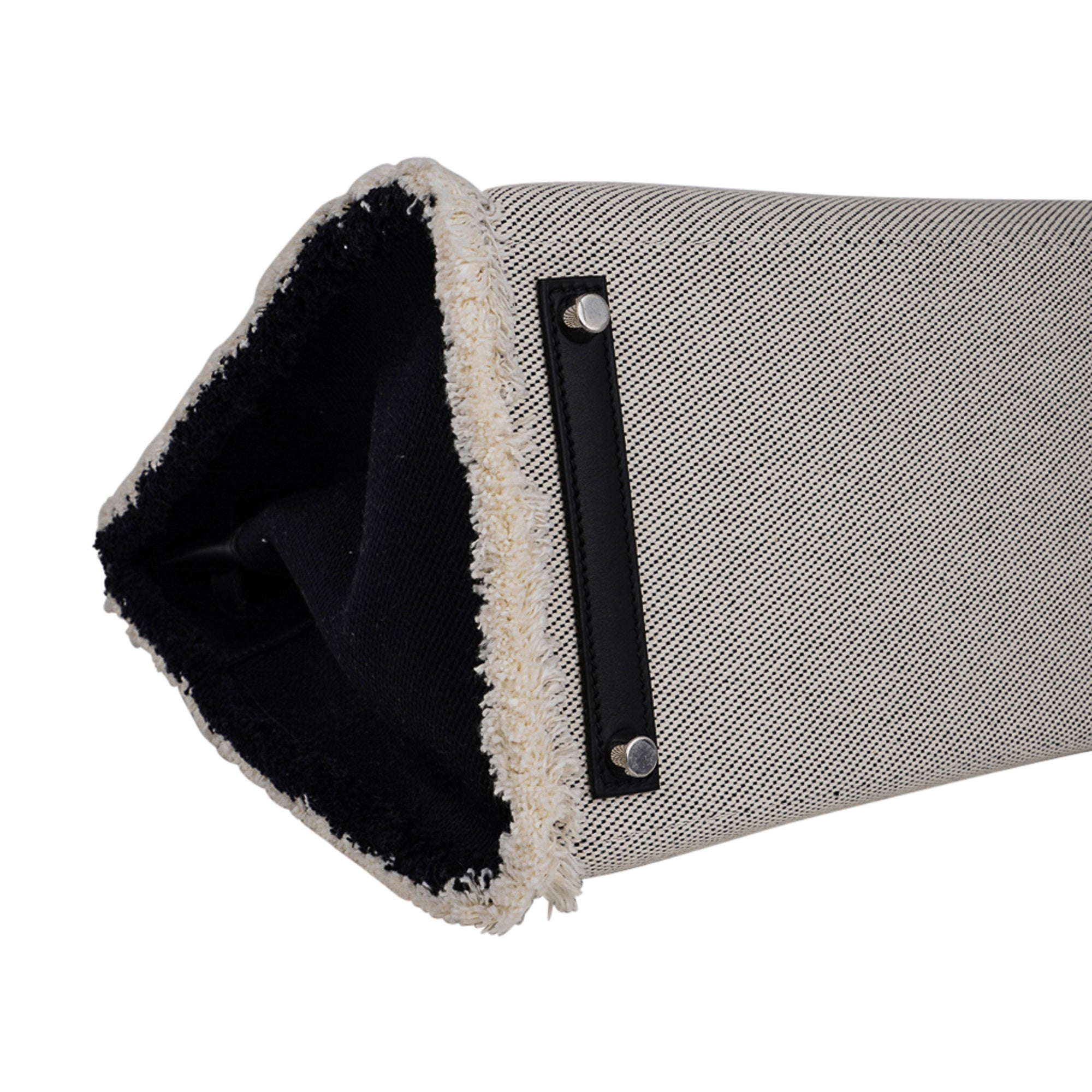 Hermes Birkin Fray Fray 35 Bag Black Swift Leather / Toile Limited Edition