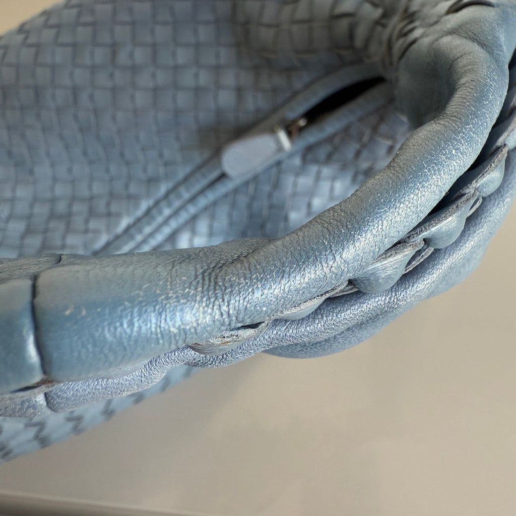 Bottega Veneta Veneta Hobo Misty Blue Intrecciato Leather Bag Medium 47cm