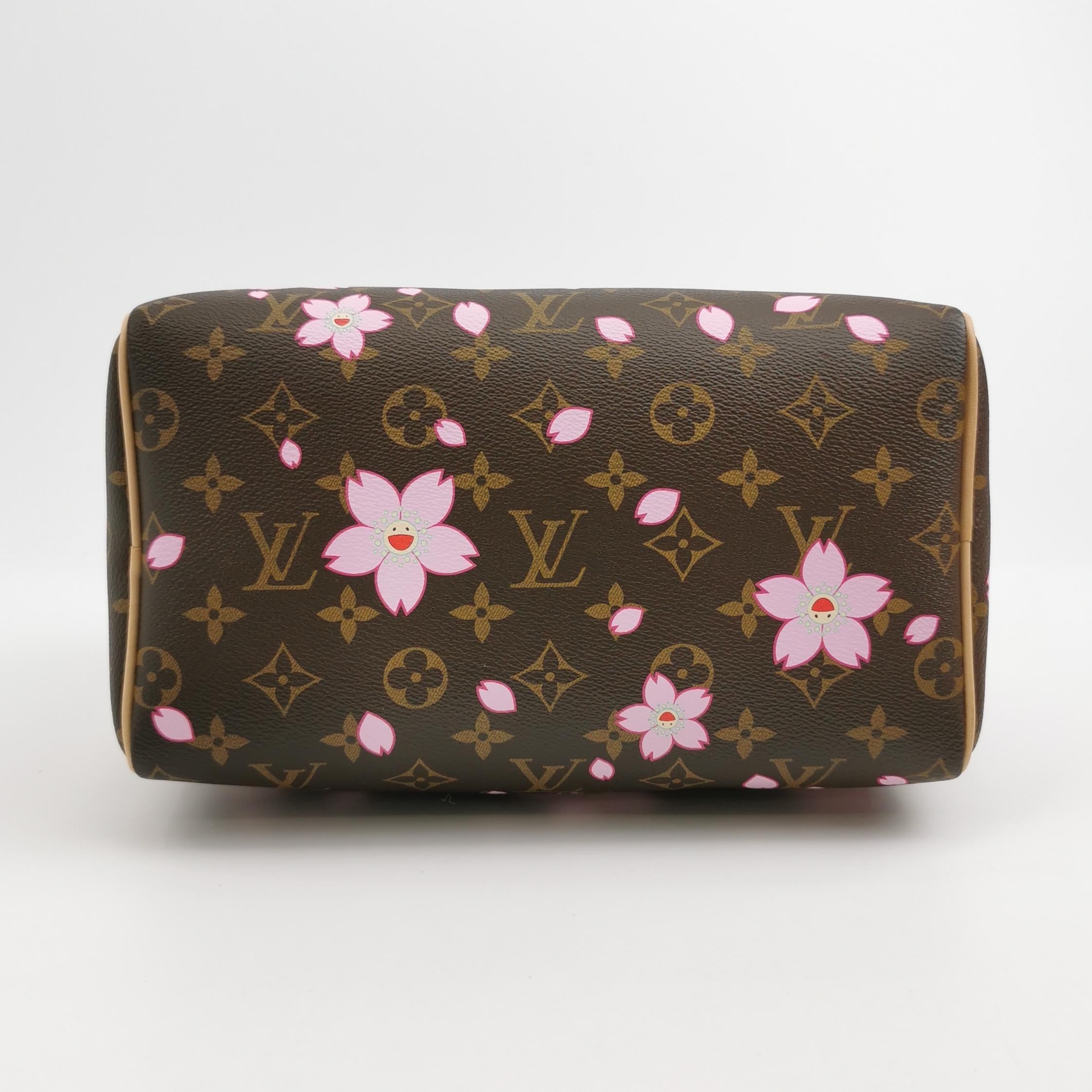 Louis Vuitton x Takashi Murakami Speedy 25 Cherry Blossoms on Monogram Crossbody Bag