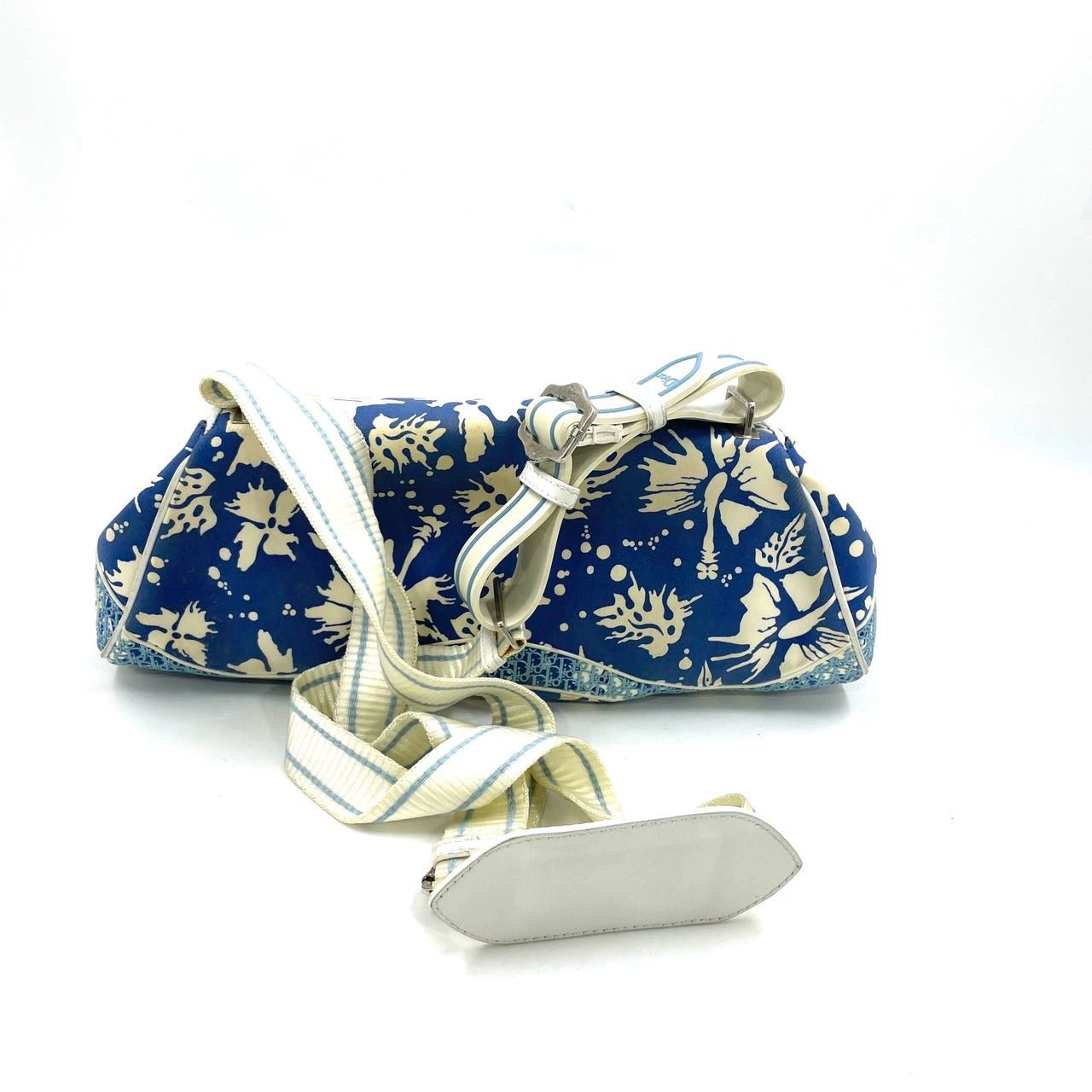 Dior Vintage Surf Chick Shoulder Bag Blue and White Chinese Porcelain Print