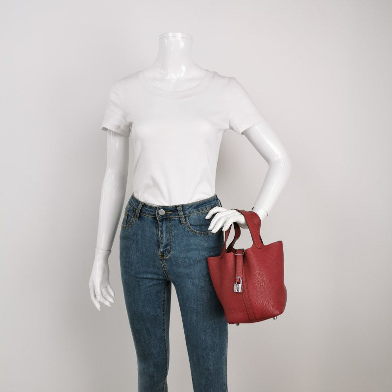 Hermes Picotin 18 Burgundy Clemence Taurillon Leather 2014