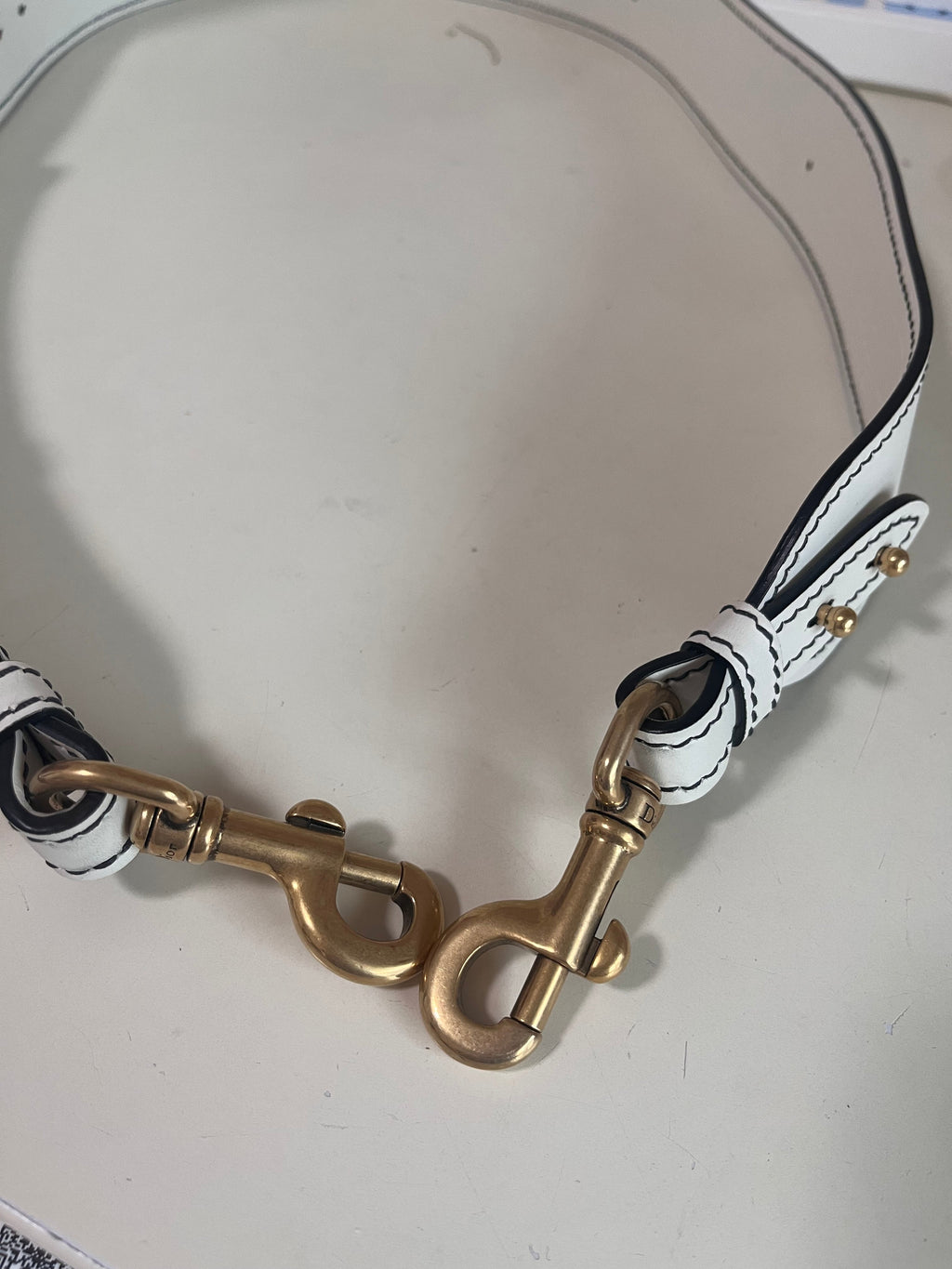 Dior Strap Leather White with Gold-tone Hardware