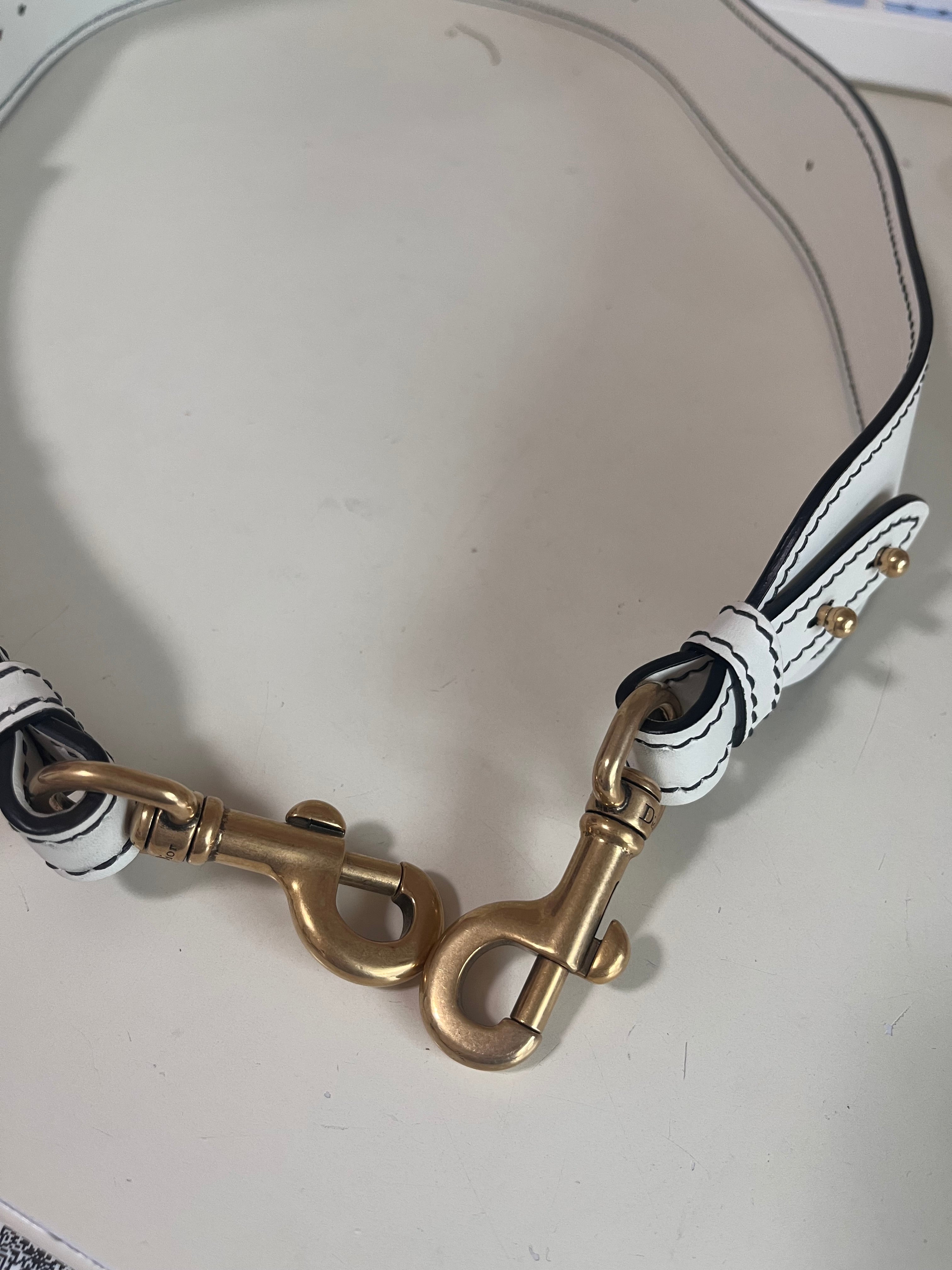 Dior Strap Leather White with Gold-tone Hardware