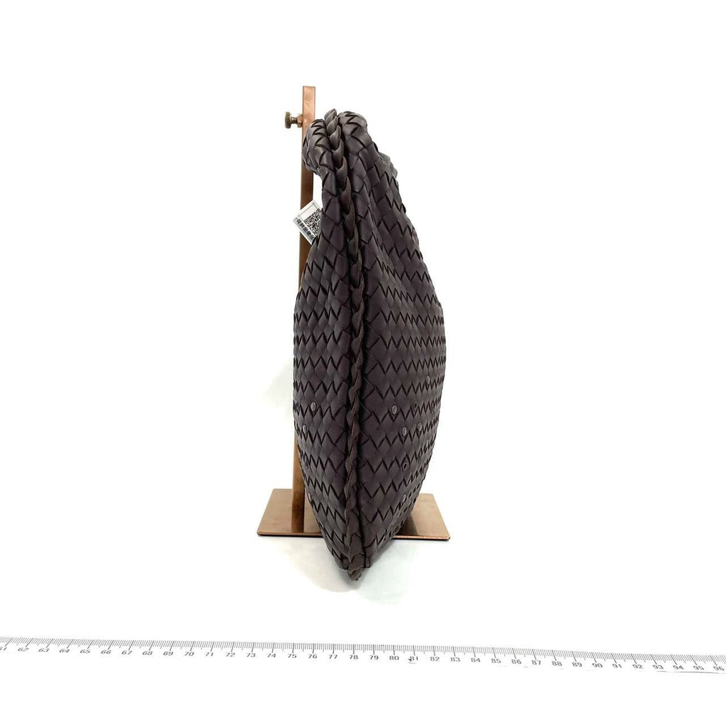 Bottega Veneta Intrecciato Hobo Medium Dark Chocolate Brown leather with Metal Studs 40cm