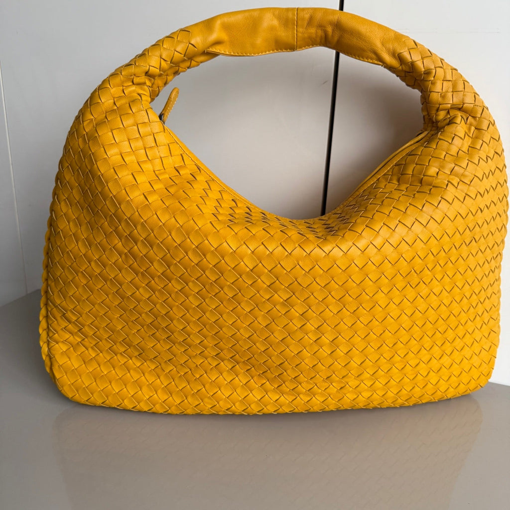 Bottega Veneta Veneta Hobo Yellow Intrecciato Leather Bag 47cm