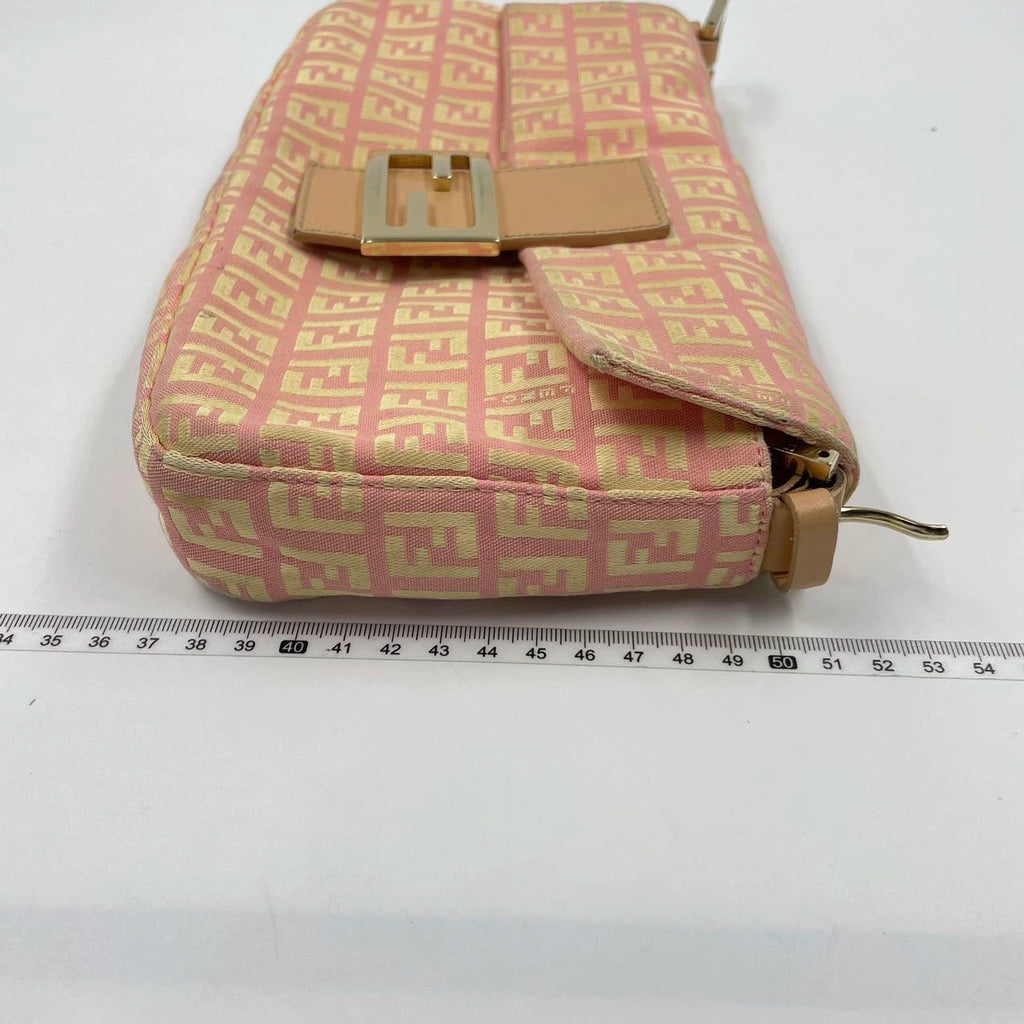 Fendi Baguette Light Pink Zucchino Print Monogram