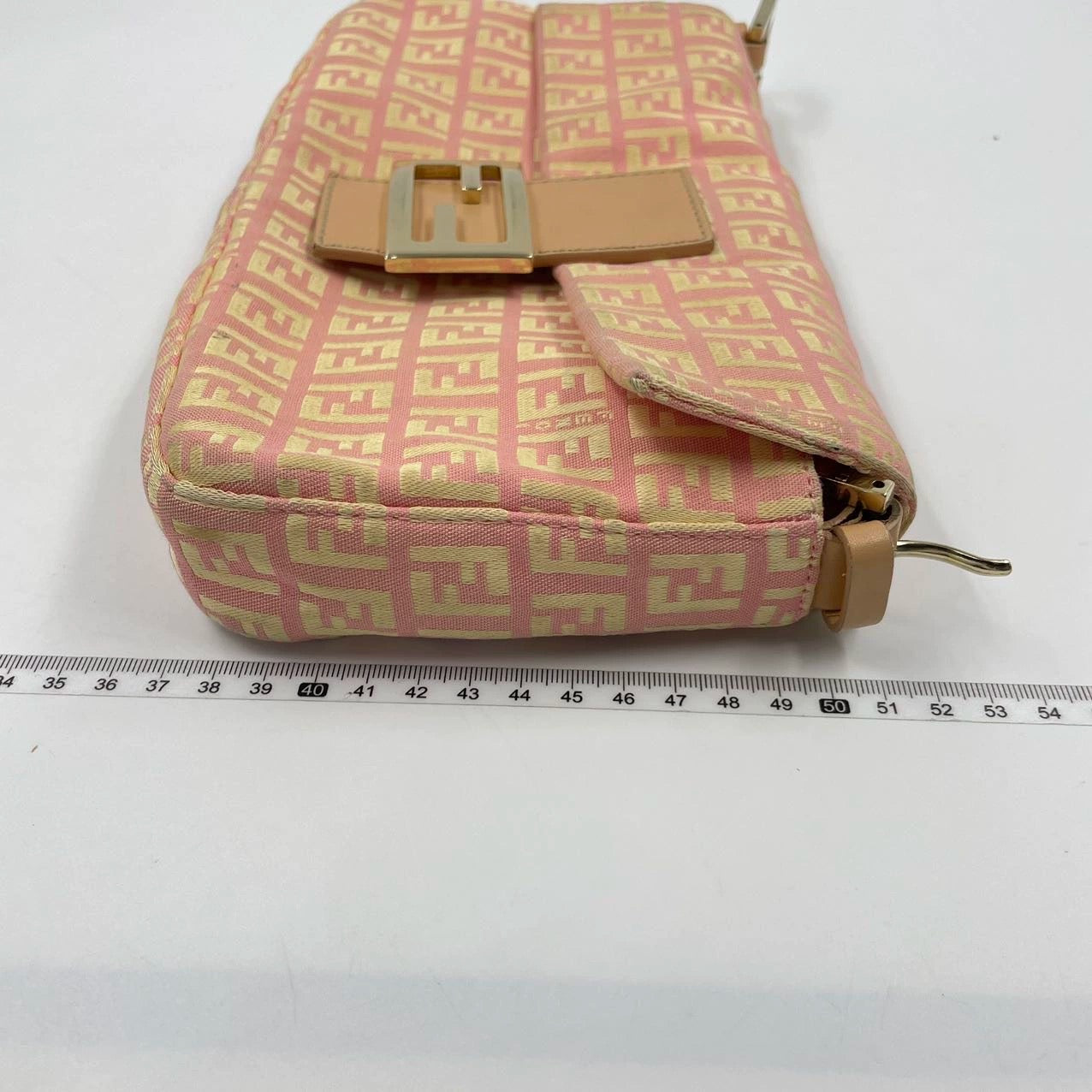 Fendi Baguette Light Pink Zucchino Print Monogram