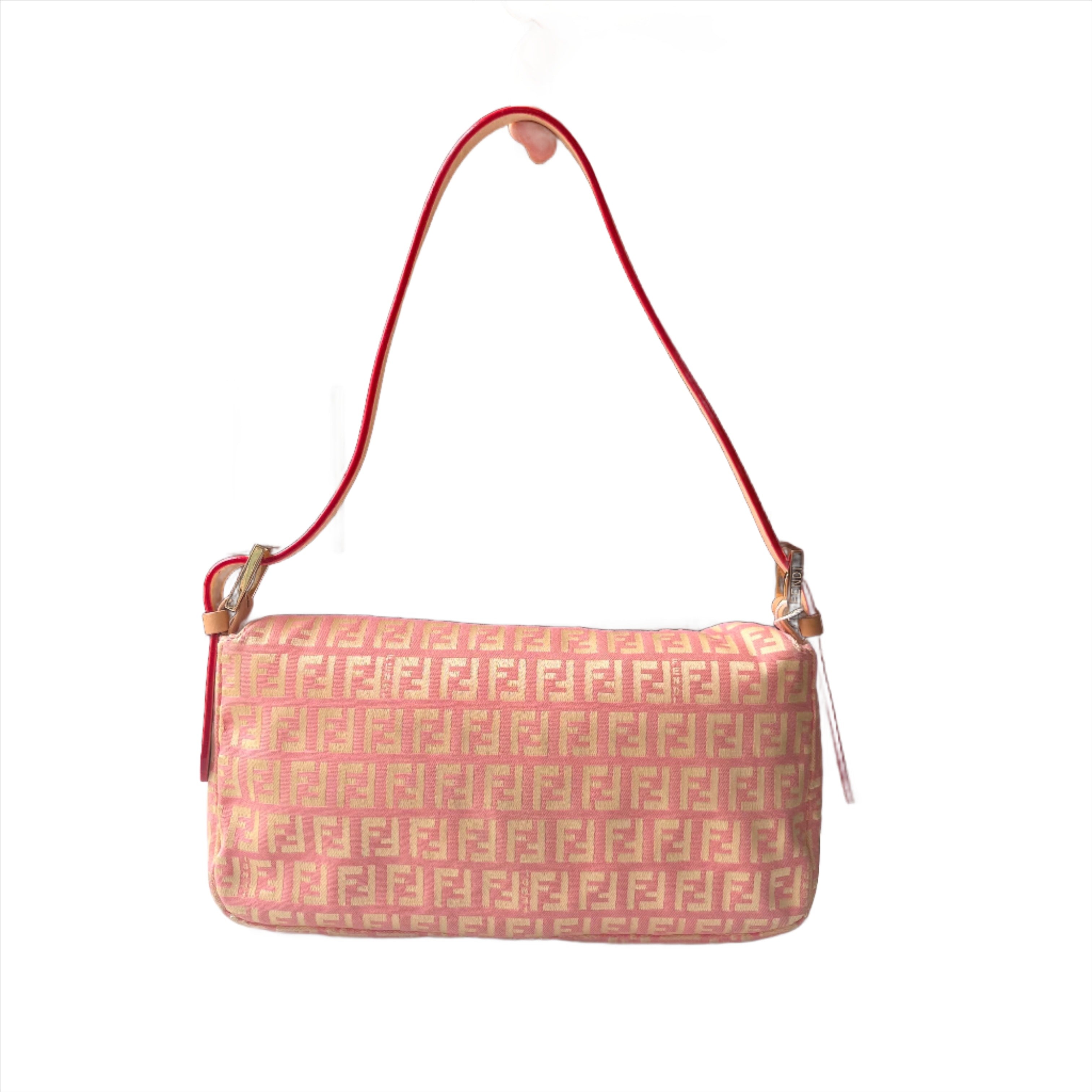 Fendi Baguette Light Pink Zucchino Print Monogram