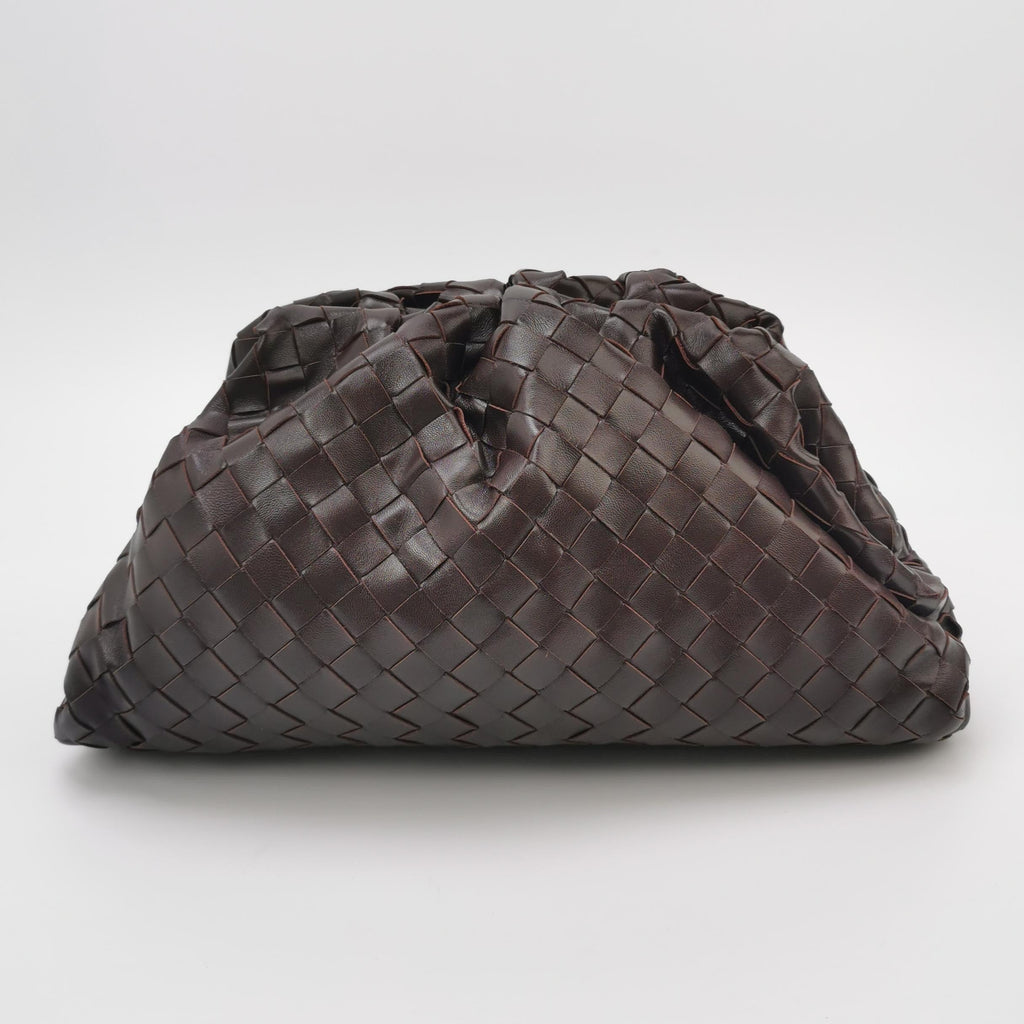 Bottega Veneta Pouch Large Intrecciato Dark Chocolate Brown Calfskin Leather