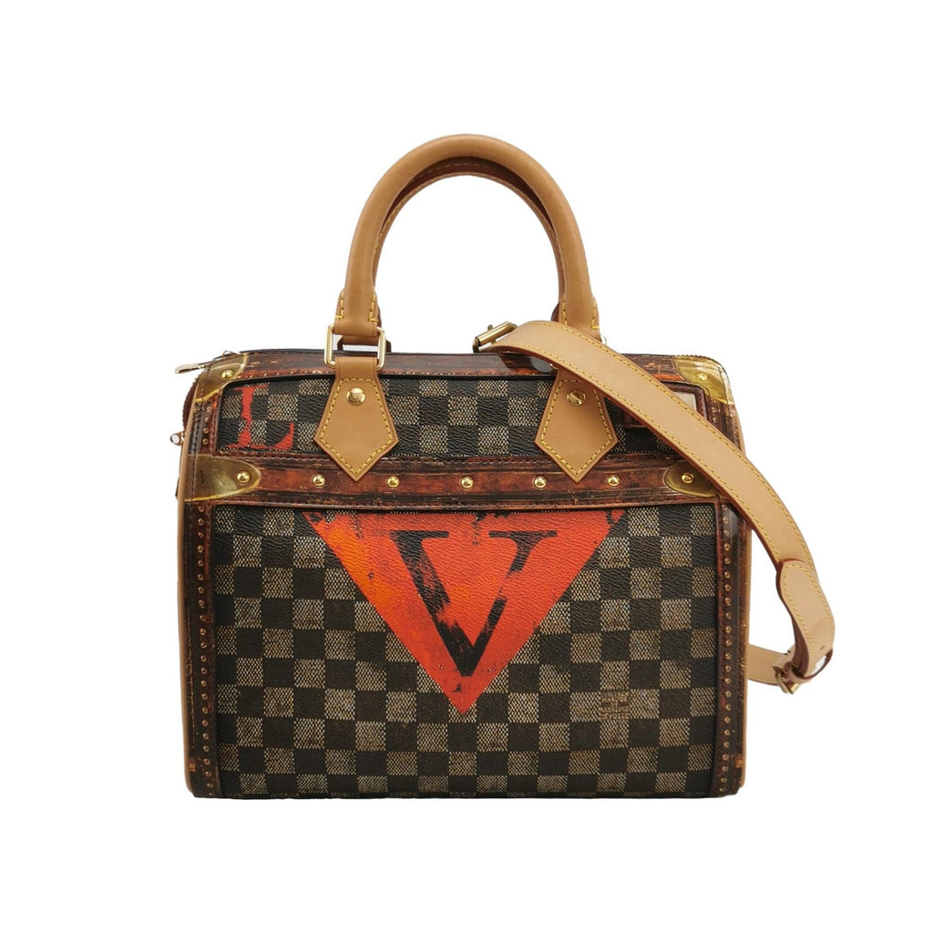 Louis Vuitton Speedy 25 Bandouliere Damier Ebene Time Trunk Brown Multicolor