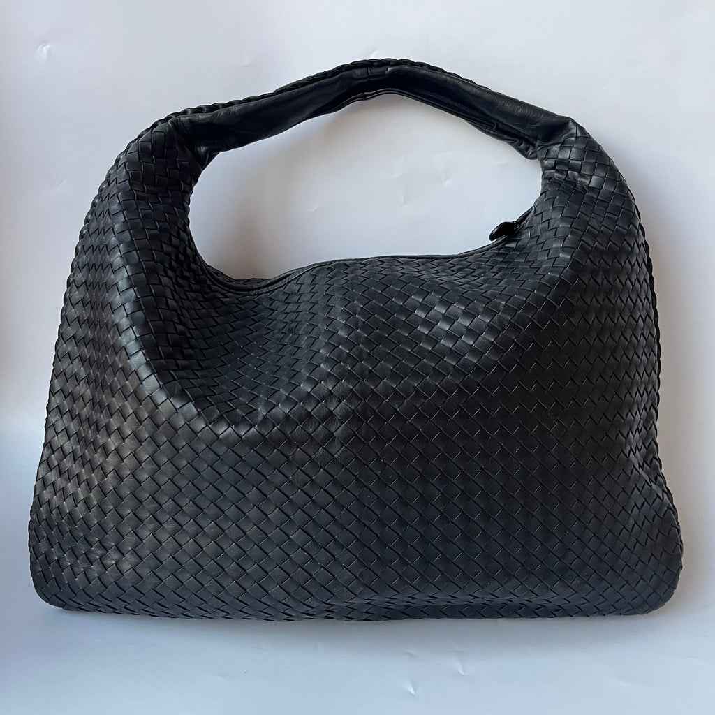 Bottega Veneta Veneta Hobo Maxi Black Leather 51cm