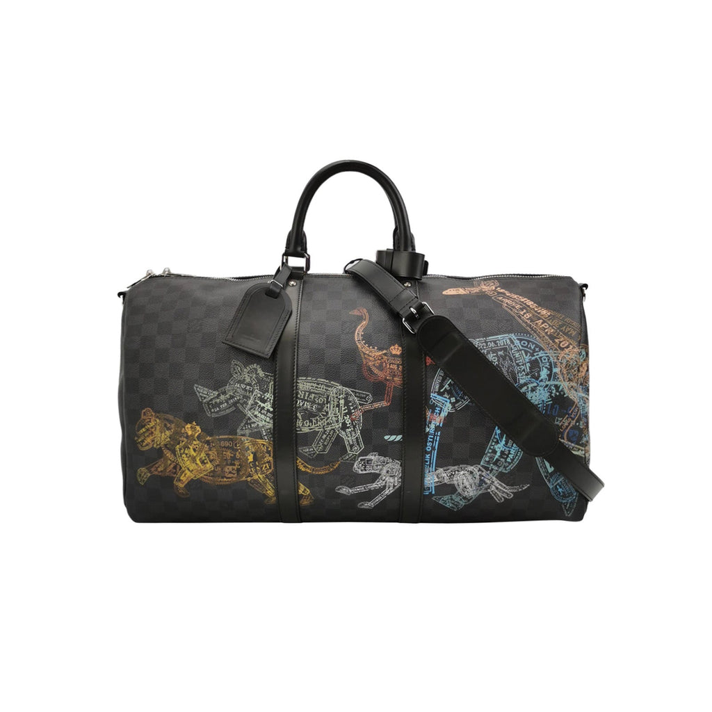 Louis Vuitton Keepall Bandouliere 50 Damier Graphite Stamps Animal Zoo