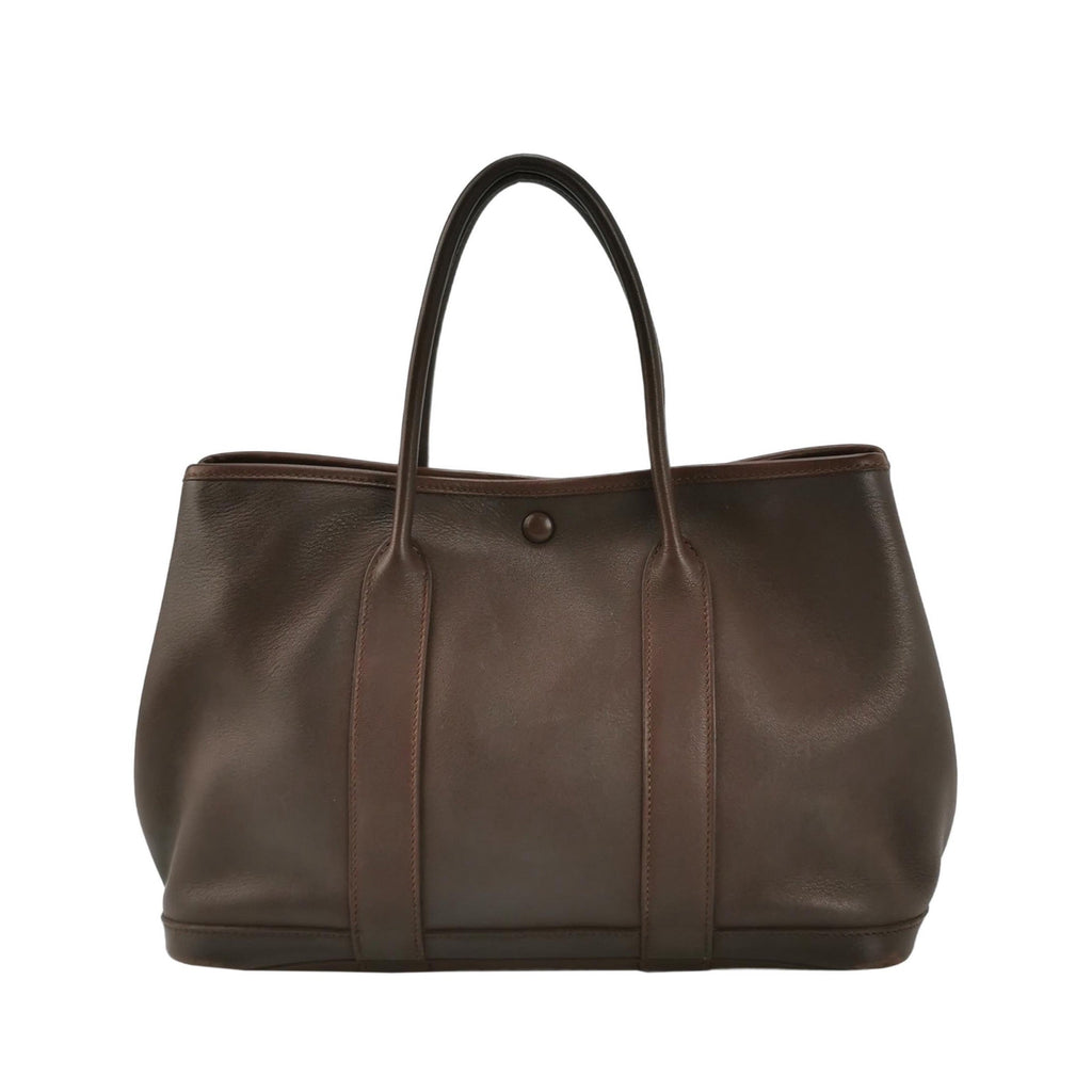 Hermes Garden Party 30 Swift Leather Chocolate Brown 47 Tote