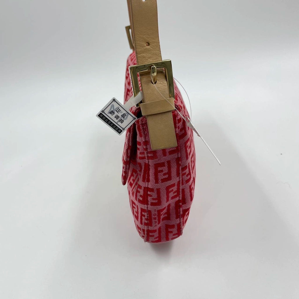 Fendi Baguette Pink Zucchino Monogram Shoulder Bag